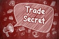 Trade Secret - Doodle Illustration on Red Chalkboard. Royalty Free Stock Photo