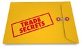Trade Secrets Yellow Envelope Confidential Business 3d Illustration Royalty Free Stock Photo