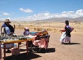 Trade of Souvenirs on the cultural and historical object Tiahuanaco.