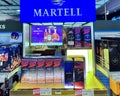 Trade stand of Cognac Martell with logo and Martell VSOP cognac