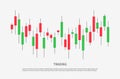 Trade of stock. Chart of forex with candles. Graph for financial market. Stock trade data on graph with japanese sticks. Exchange