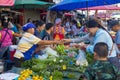 Trade in the street vegetable market. Thailand, Chiang Rai