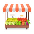 Trade Tent with Fresh Vegetables Illustration