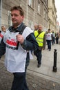 Trade unionists during a demonstration in Warsaw - Poland