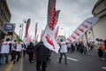 Trade unionists during a demonstration in Warsaw - Poland