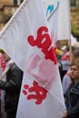 Trade unionists during a demonstration in Warsaw - Poland