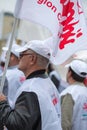 Trade unionists during a demonstration in Warsaw - Poland