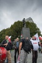 Trade unionists during a demonstration in Warsaw - Poland