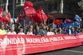 Trade Unions and some thirty organisations organise a demonstration in support of a public health Madrid Spain