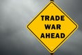 Trade war ahead  conceptual warning sign Royalty Free Stock Photo