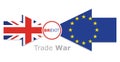 Trade war - Brexit, economic conflict betwen United Kingdom and European Union