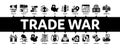 Trade War Business Minimal Infographic Banner Vector