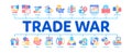 Trade War Business Minimal Infographic Banner Vector