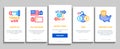 Trade War Business Onboarding Elements Icons Set Vector