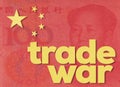 Trade war and china flag
