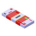 Trade war money pack icon, isometric style