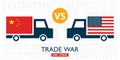 Trade war, USA versus China illustration. America-China tariff business global exchange international.