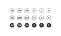 Trademark copyright symbol icons set. Copyright protection vector