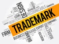 Trademark word cloud collage, business concept background Royalty Free Stock Photo