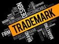 Trademark word cloud collage Royalty Free Stock Photo