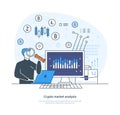 Trader analyzing stock chart and market data to increase profits