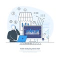 Trader analyzing stock chart and market data to increase profits