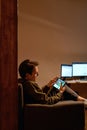Trader browsing financial data on digital tablet Royalty Free Stock Photo