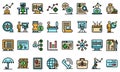 Trader icons set vector flat Royalty Free Stock Photo