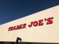 Trader Joe`s Exterior and Sign. Royalty Free Stock Photo