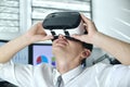 Trader Man Wearing Virtual Reality Googles Royalty Free Stock Photo