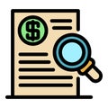 Trader money document icon color outline vector Royalty Free Stock Photo