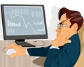 Trader with monitor Royalty Free Stock Photo