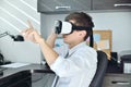 Trader Using Virtual Reality Headset