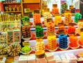 Traders on the Istanbul market selling a variety of goods. Royalty Free Stock Photo