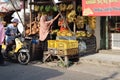 traders of various goods in the morning