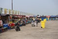 traders of various kinds of snacks, crackers and traditional drinks in the afternoon