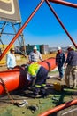 Tradesman working with welding torch Royalty Free Stock Photo