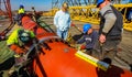 Tradesman working with welding torch