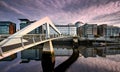 The tradeston bridge over the river clyde in Glasgow, Scotland Royalty Free Stock Photo