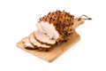 Tradicional homemade honey Glazed Ham for holidays isolated