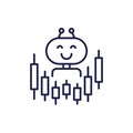 trading bot line icon, automated AI trading