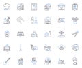 Trading business line icons collection. Stocks, Bonds, Commodities, Futures, Forex, Options, Arbitrage vector and linear