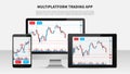 Trading candlestick chart on electronic devices