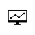 Trading Chart Analyzing Stock Market Flat Vector Icon