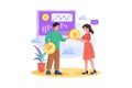 Trading Cryptocurrencies Flat Illustration concept