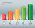Trading cylindrical bars infographic Royalty Free Stock Photo