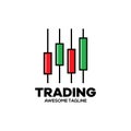 Trading financial vector logo. candlestick trading. trading stock symbol. market chart sign