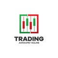 Trading financial vector logo. candlestick trading. trading stock symbol. market chart sign