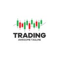 Trading financial vector logo. candlestick trading. trading stock symbol. market chart sign