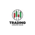 Trading financial vector logo. candlestick trading. trading stock symbol. market chart sign Royalty Free Stock Photo